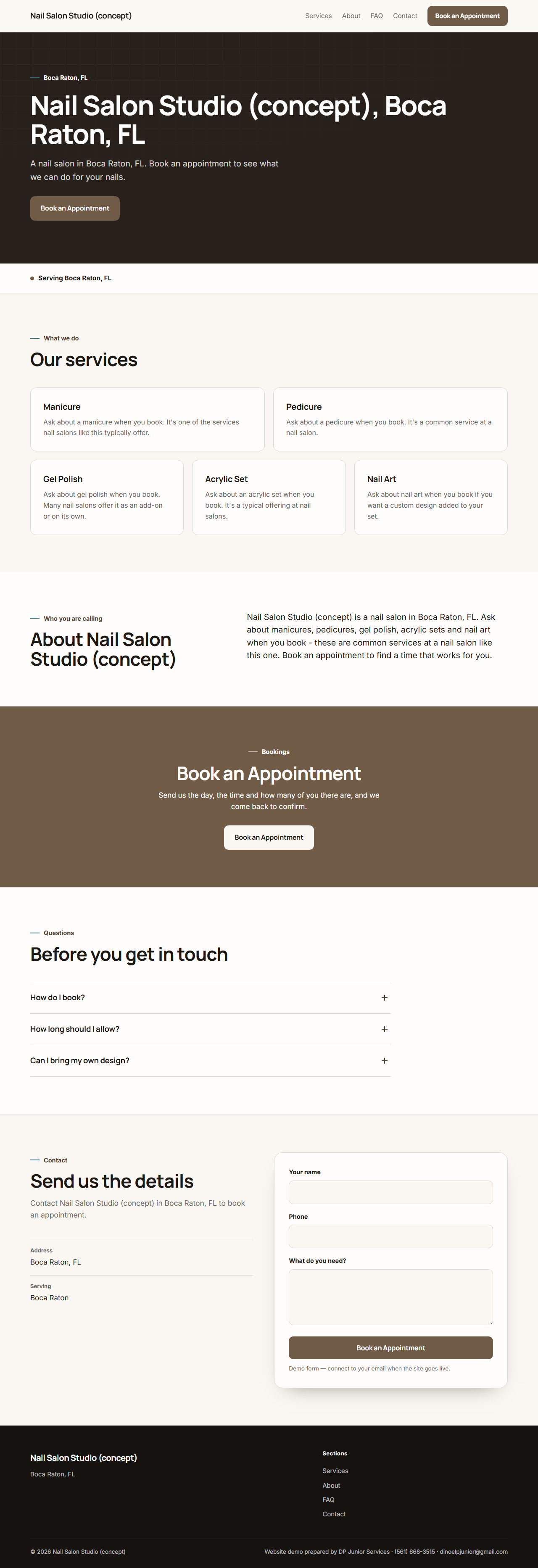 Nail Salon Studio (concept) at 1280 px wide